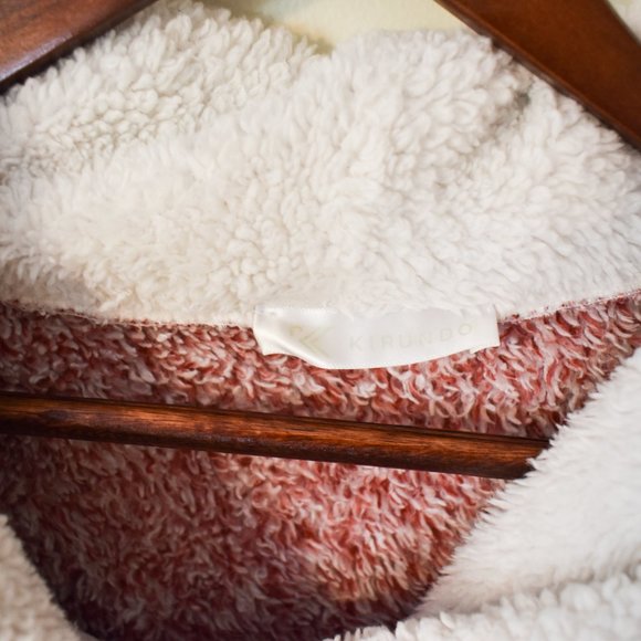 Kirundo color block teddy sherpa pullover with zipper neck - Picture 3 of 14